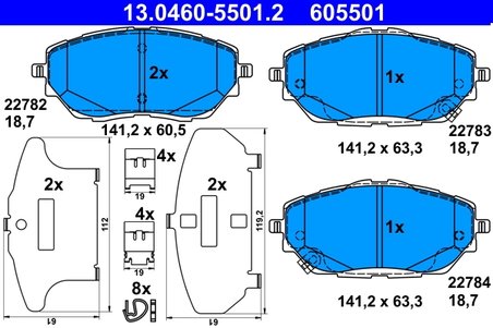 Set placute frana ATE 13.0460-5501.2