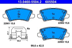 SET PLACUTE FRANA ATE 13.0460-5504.2 - Compatibil cu KIA