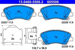Set placute frana ATE 13.0460-5506.2