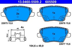 Set placute frana ATE 13.0460-5509.2