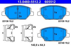Set placute frana ATE 13.0460-5512.2