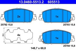 Set placute frana ATE 13.0460-5513.2