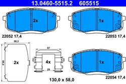 Set placute frana ATE 13.0460-5515.2