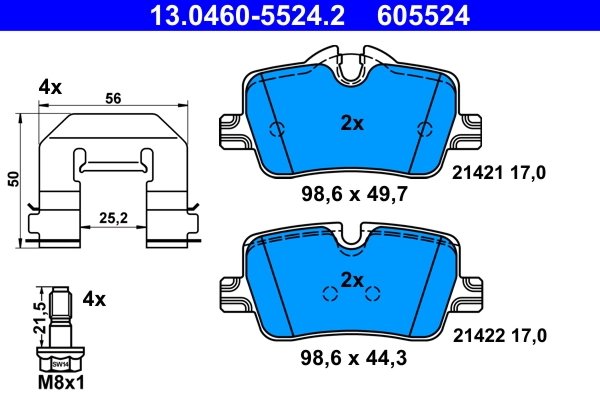Set placute frana ATE 13.0460-5524.2