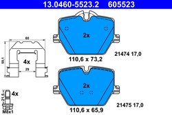 Set placute frana ATE 13.0460-5523.2