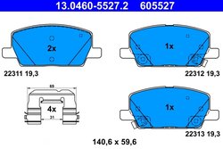 Set placute frana ATE 13.0460-5527.2