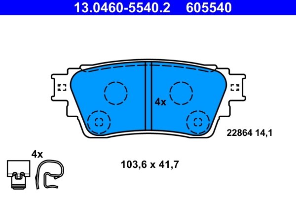 SET PLACUTE FRANA ATE 13.0460-5540.2 - Compatibil cu MITSUBISHI
