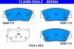 Set placute frana ATE 13.0460-5544.2
