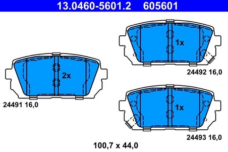 SET PLACUTE FRANA ATE 13.0460-5601.2 - Compatibil cu KIA