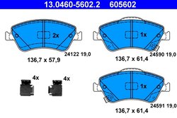 Set placute frana ATE 13.0460-5602.2