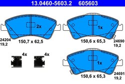 SET PLACUTE FRANA ATE 13.0460-5603.2 - Compatibil cu TOYOTA
