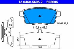 Set placute frana ATE 13.0460-5605.2