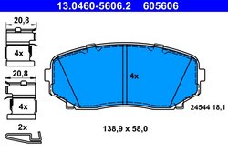 Set placute frana ATE 13.0460-5606.2