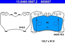 SET PLACUTE FRANA ATE 13.0460-5607.2 - Compatibil cu LEXUS