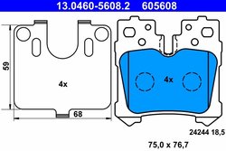 Set placute frana ATE 13.0460-5608.2