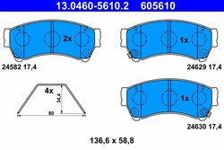 Set placute frana ATE 13.0460-5610.2