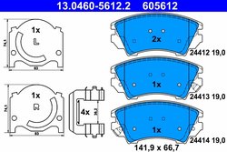 Set placute frana ATE 13.0460-5612.2