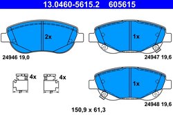 Set placute frana ATE 13.0460-5615.2