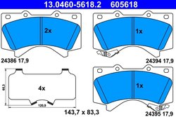 Set placute frana ATE 13.0460-5618.2