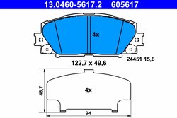 Set placute frana ATE 13.0460-5617.2