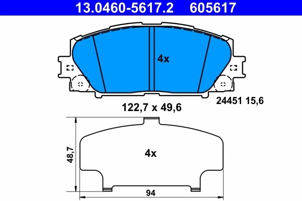 Set placute frana ATE 13.0460-5617.2