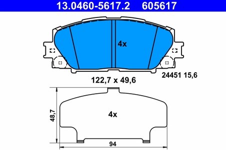 Set placute frana ATE 13.0460-5617.2