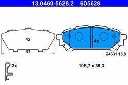 Set placute frana ATE 13.0460-5628.2