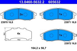 SET PLACUTE FRANA ATE 13.0460-5632.2 - Compatibil cu NISSAN