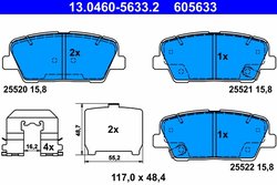 Set placute frana ATE 13.0460-5633.2