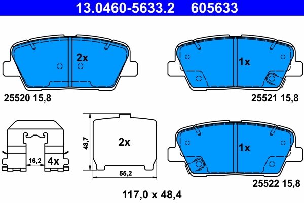 Set placute frana ATE 13.0460-5633.2
