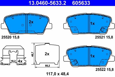 Set placute frana ATE 13.0460-5633.2