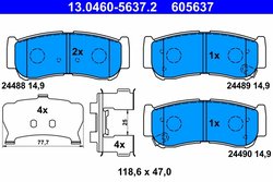 Set placute frana ATE 13.0460-5637.2