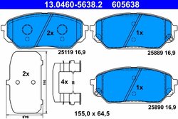 Set placute frana ATE 13.0460-5638.2