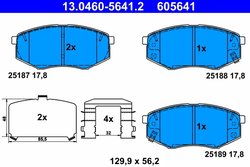 SET PLACUTE FRANA ATE 13.0460-5641.2 - Compatibil cu HYUNDAI, KIA