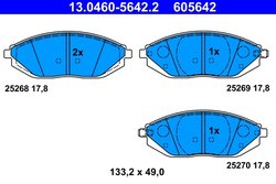 SET PLACUTE FRANA ATE 13.0460-5642.2 - Compatibil cu CHEVROLET