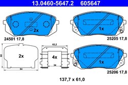 Set placute frana ATE 13.0460-5647.2
