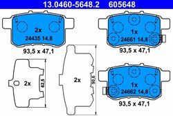 Set placute frana ATE 13.0460-5648.2
