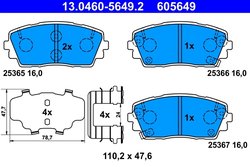 Set placute frana ATE 13.0460-5649.2