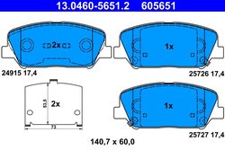 Set placute frana ATE 13.0460-5651.2