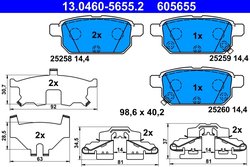 SET PLACUTE FRANA ATE 13.0460-5655.2 - Compatibil cu SUZUKI