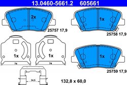 Set placute frana ATE 13.0460-5661.2