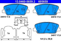 Set placute frana ATE 13.0460-5659.2