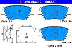 SET PLACUTE FRANA ATE 13.0460-5660.2 - Compatibil cu HYUNDAI, KIA