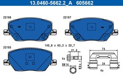 Set placute frana ATE 13.0460-5662.2