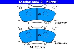 Set placute frana ATE 13.0460-5667.2