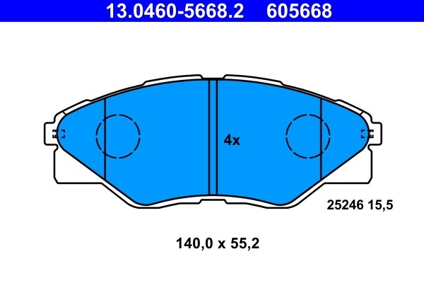Set placute frana ATE 13.0460-5668.2