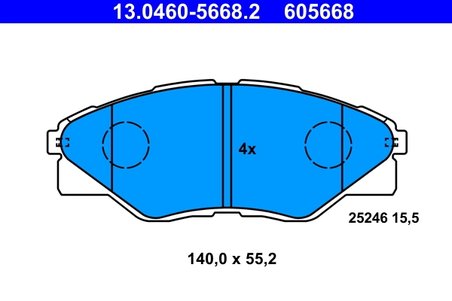 Set placute frana ATE 13.0460-5668.2