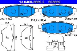 Set placute frana ATE 13.0460-5669.2