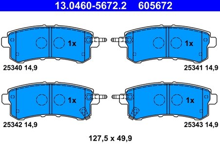 Set placute frana ATE 13.0460-5672.2