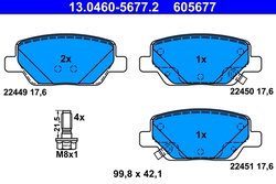 Set placute frana ATE 13.0460-5677.2